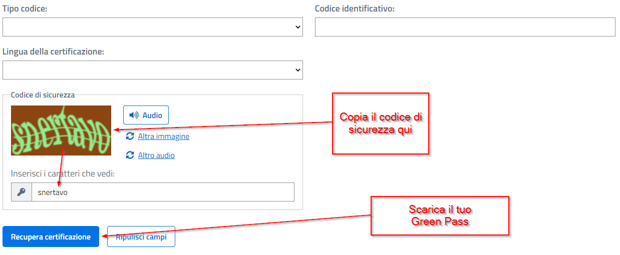 Ottenere Green Pass